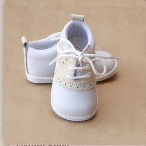 Baby & Walker White and Cream Lace-Up Baby Shoes